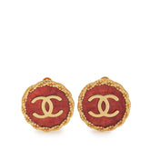 シャネル ヴィンテージ ココマーク ラウンド イヤリング ゴールド オレンジ メッキ レディース CHANEL 【中古】